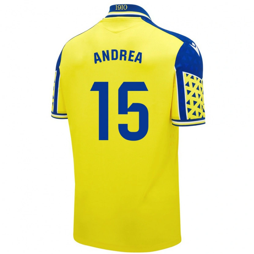 Danxen Homme Maillot Andrea Sánchez Moreno #15 Jaune Bleu Tenues Domicile 2024/25 T-Shirt
