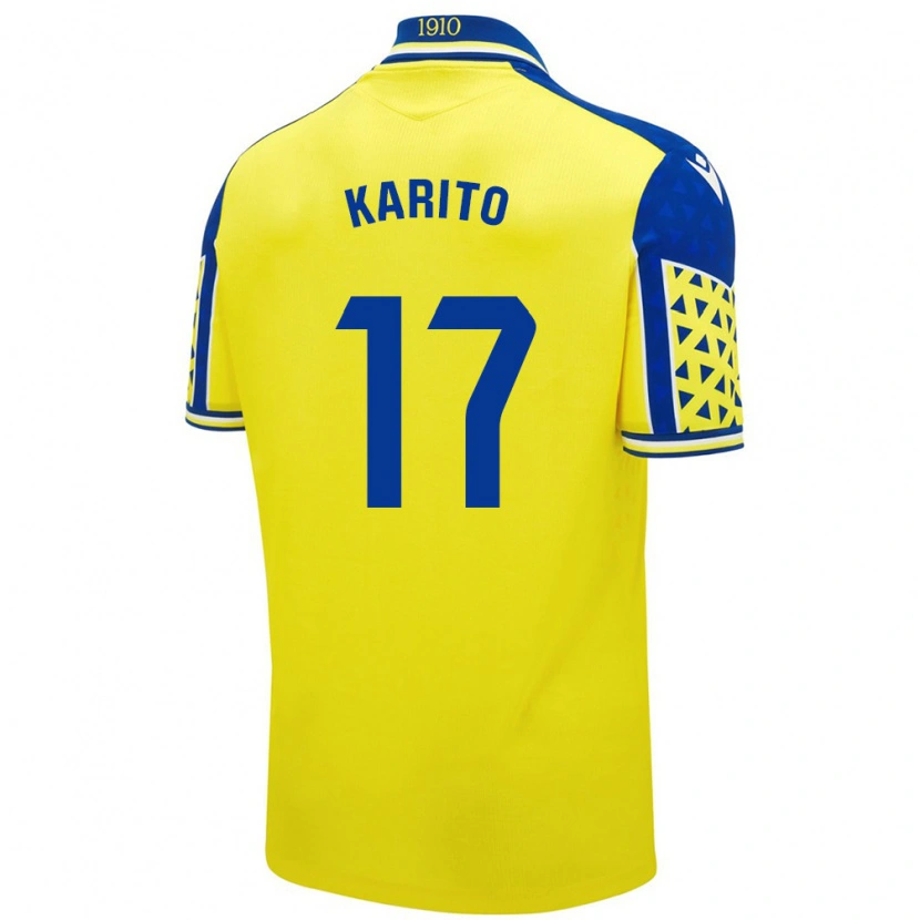 Danxen Homme Maillot Carolina De Los Santos Mellado #17 Jaune Bleu Tenues Domicile 2024/25 T-Shirt