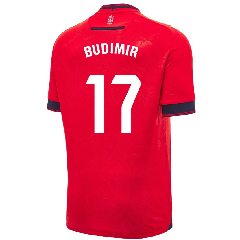 Danxen Homme Maillot Ante Budimir #17 Rouge Blanc Tenues Domicile 2024/25 T-Shirt