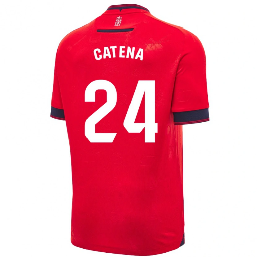 Danxen Homme Maillot Alejandro Catena #24 Rouge Blanc Tenues Domicile 2024/25 T-Shirt