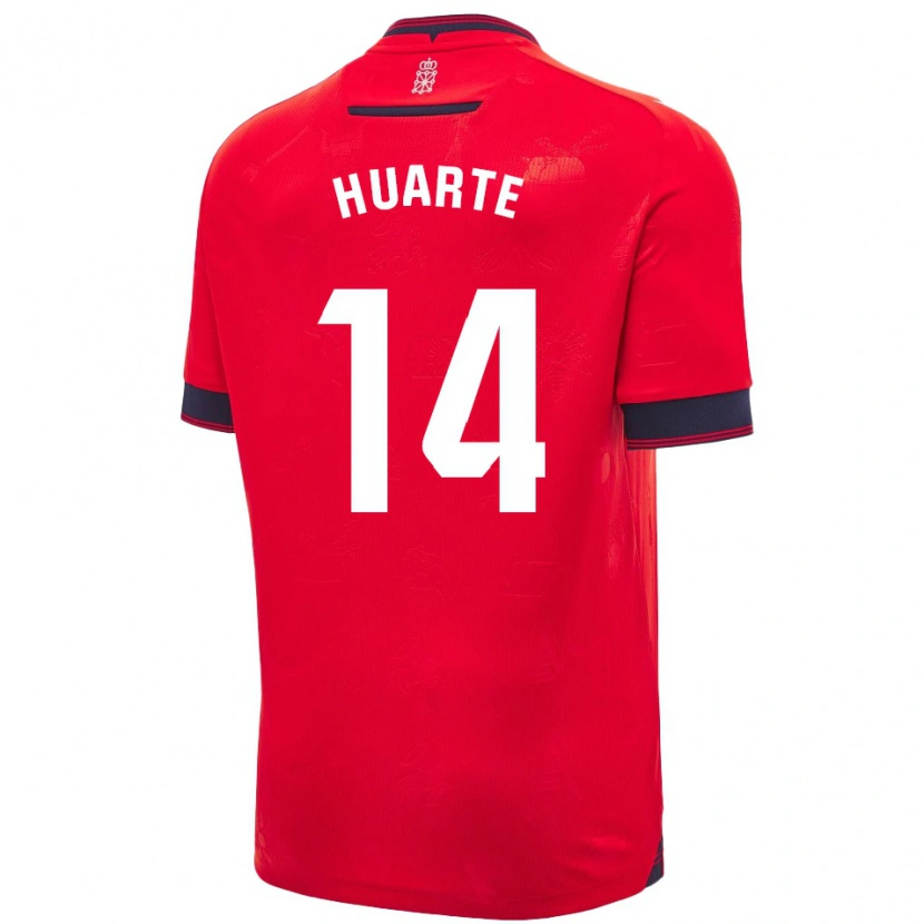 Danxen Homme Maillot Xabi Huarte #14 Rouge Blanc Tenues Domicile 2024/25 T-Shirt