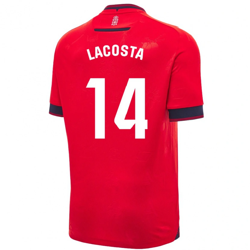 Danxen Homme Maillot Iara Lacosta Sanchez #14 Rouge Blanc Tenues Domicile 2024/25 T-Shirt