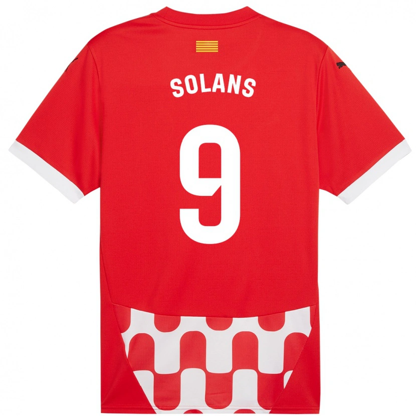 Danxen Homme Maillot Sergi Solans #9 Rouge Blanc Tenues Domicile 2024/25 T-Shirt