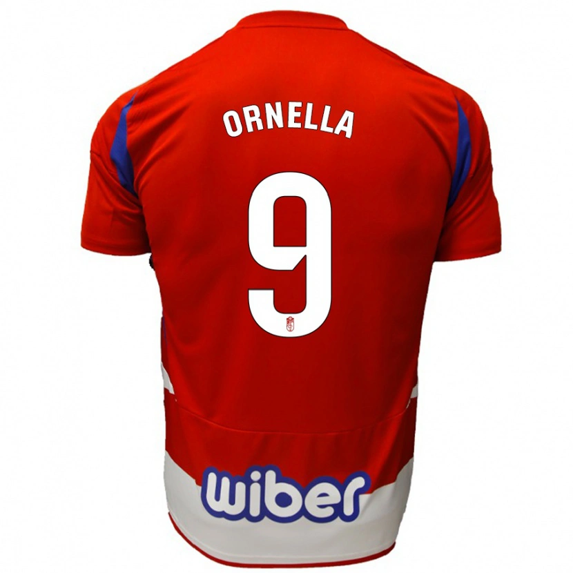 Danxen Homme Maillot Ornella #9 Rouge Blanc Bleu Tenues Domicile 2024/25 T-Shirt