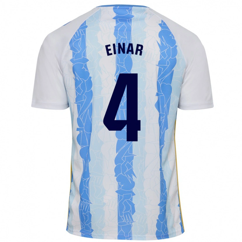 Danxen Homme Maillot Einar Galilea #4 Blanc Bleu Tenues Domicile 2024/25 T-Shirt