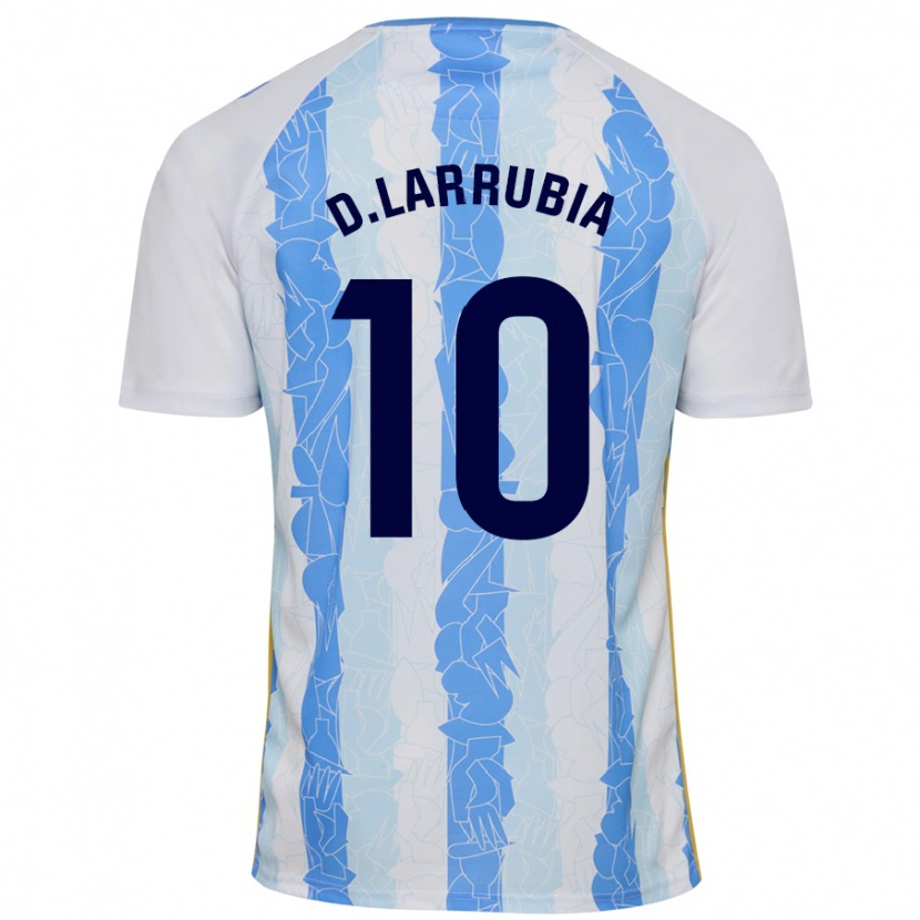 Danxen Homme Maillot David Larrubia #10 Blanc Bleu Tenues Domicile 2024/25 T-Shirt