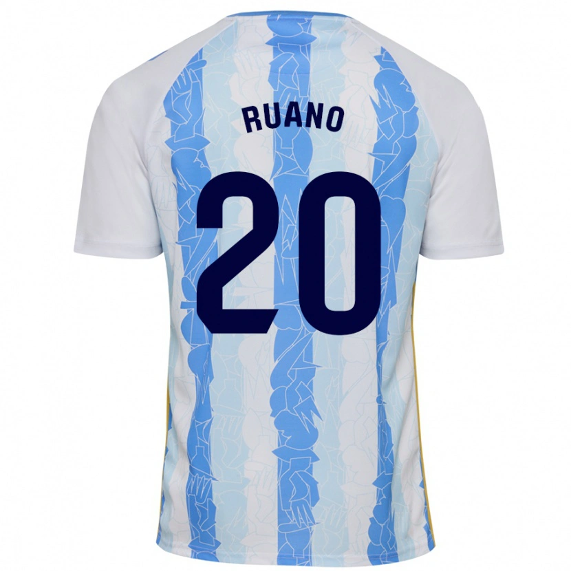 Danxen Homme Maillot Celia Ruano #20 Blanc Bleu Tenues Domicile 2024/25 T-Shirt