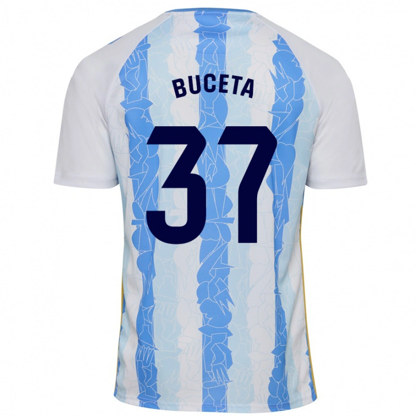 Danxen Homme Maillot Ana Buceta #37 Blanc Bleu Tenues Domicile 2024/25 T-Shirt