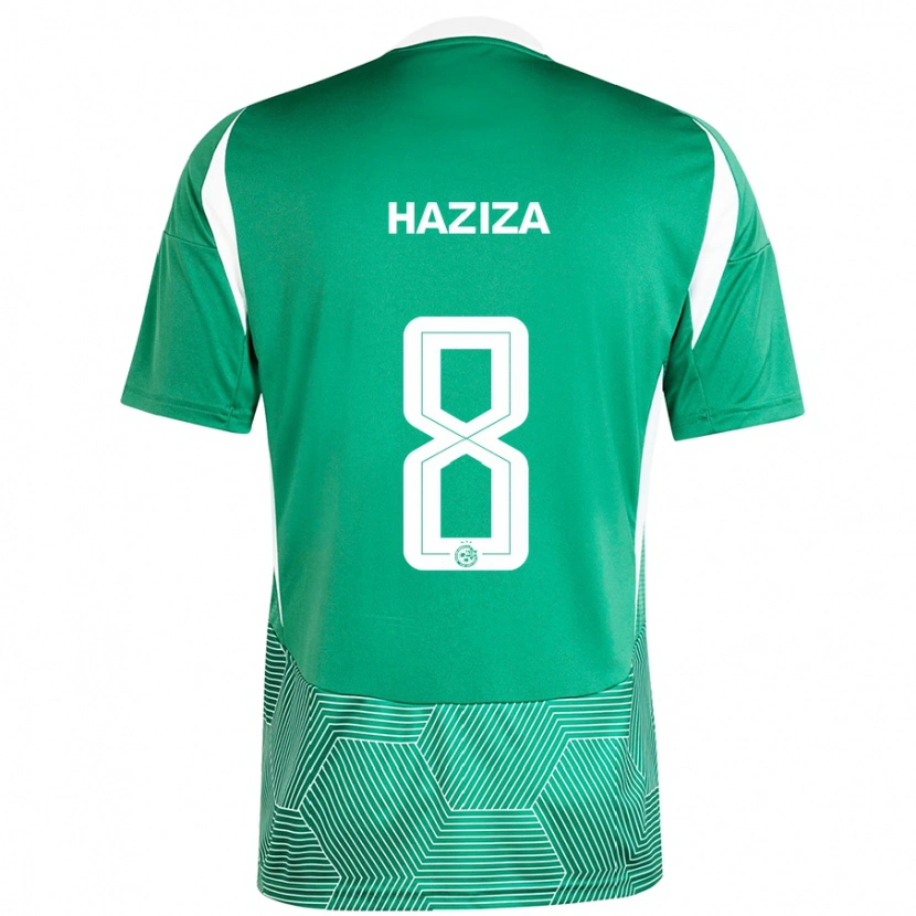 Danxen Homme Maillot Dolev Haziza #8 Vert Blanc Tenues Domicile 2024/25 T-Shirt