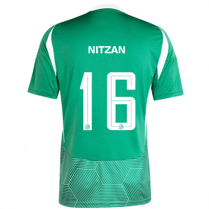Danxen Homme Maillot Itamar Nitzan #16 Vert Blanc Tenues Domicile 2024/25 T-Shirt