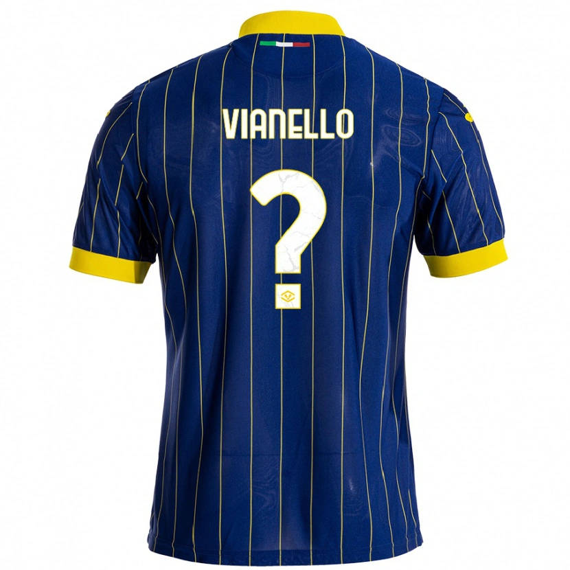 Danxen Homme Maillot Diego Vianello #0 Bleu Jaune Tenues Domicile 2024/25 T-Shirt
