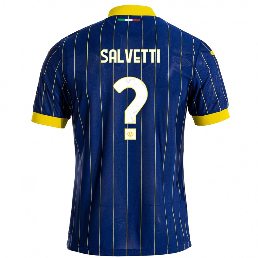 Danxen Homme Maillot Gabriel Salvetti #0 Bleu Jaune Tenues Domicile 2024/25 T-Shirt