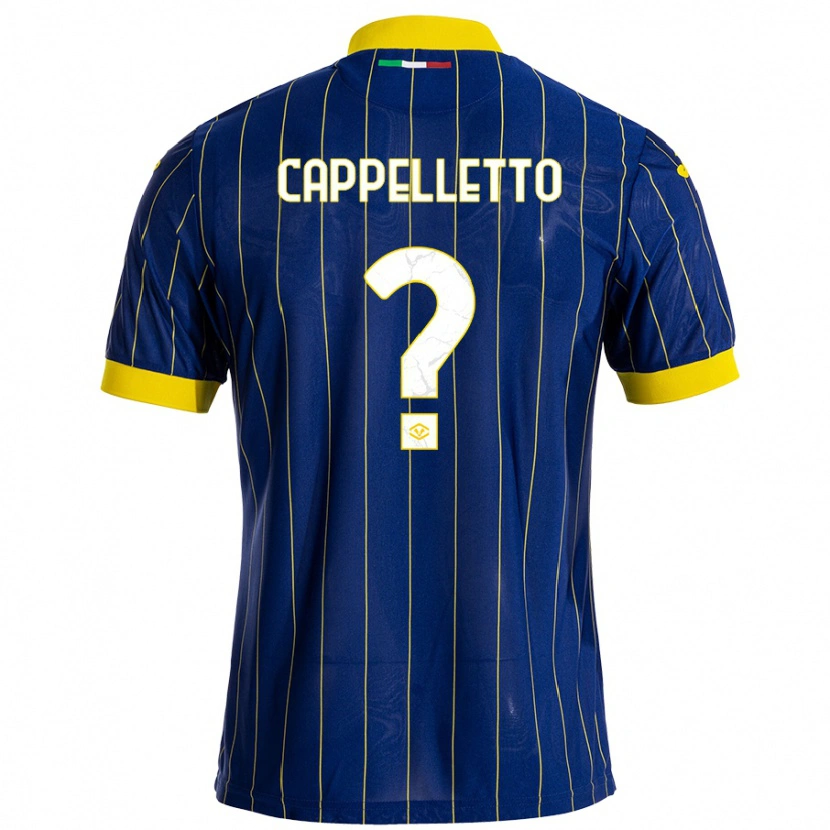 Danxen Homme Maillot Bryan Cappelletto #0 Bleu Jaune Tenues Domicile 2024/25 T-Shirt