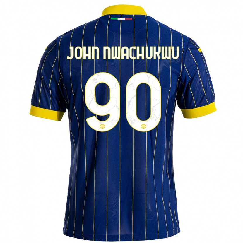 Danxen Homme Maillot Samuel John Nwachukwu #90 Bleu Jaune Tenues Domicile 2024/25 T-Shirt