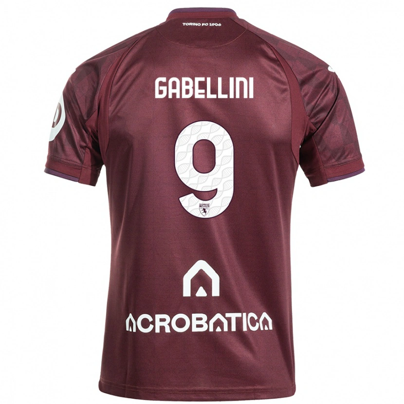 Danxen Homme Maillot Tommaso Gabellini #9 Bordeaux Blanc Tenues Domicile 2024/25 T-Shirt