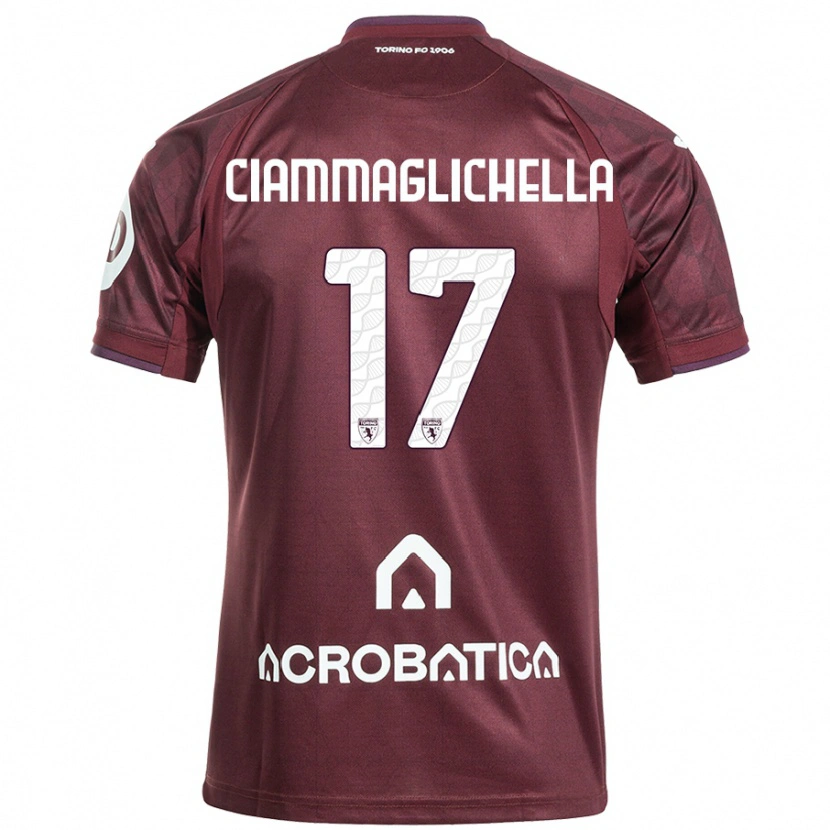 Danxen Homme Maillot Aaron Ciammaglichella #17 Bordeaux Blanc Tenues Domicile 2024/25 T-Shirt