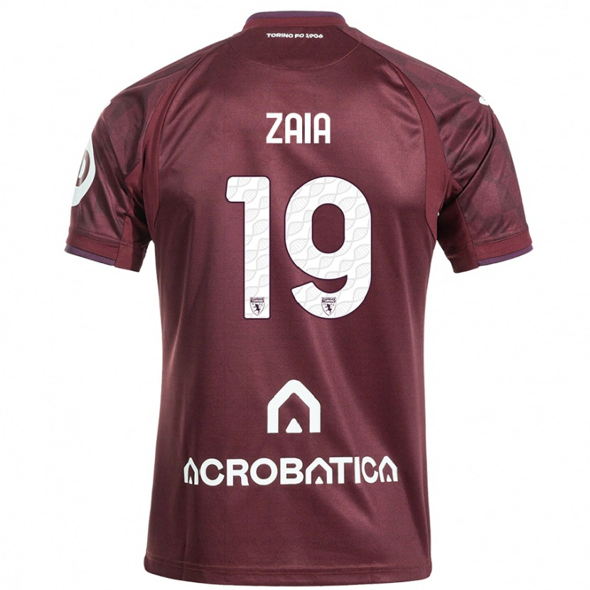 Danxen Homme Maillot Edoardo Zaia #19 Bordeaux Blanc Tenues Domicile 2024/25 T-Shirt