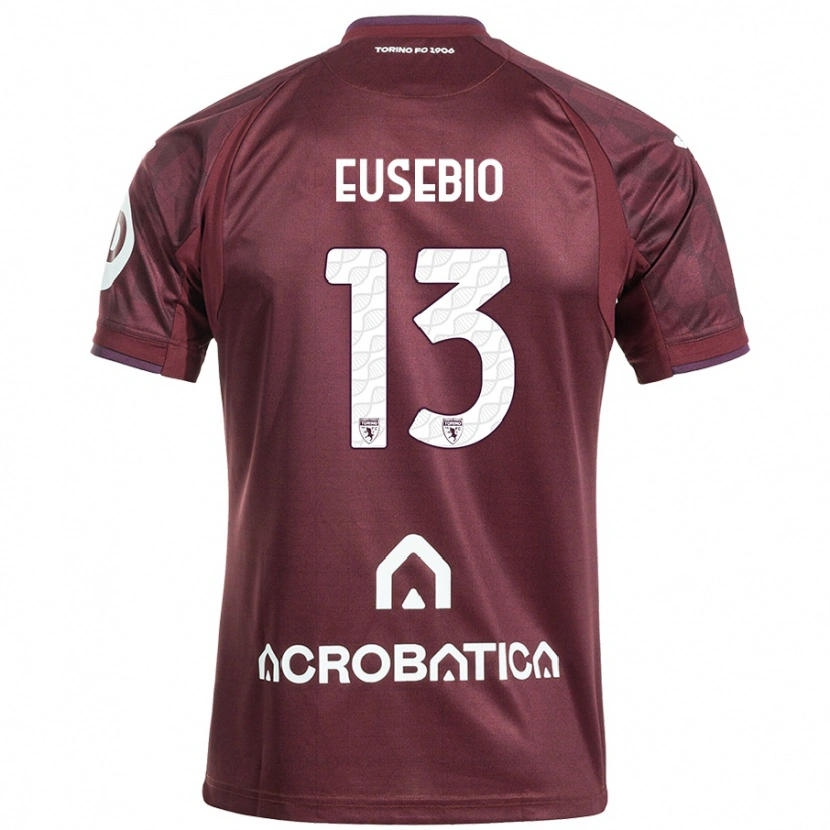 Danxen Homme Maillot Chiara Eusebio #13 Bordeaux Blanc Tenues Domicile 2024/25 T-Shirt