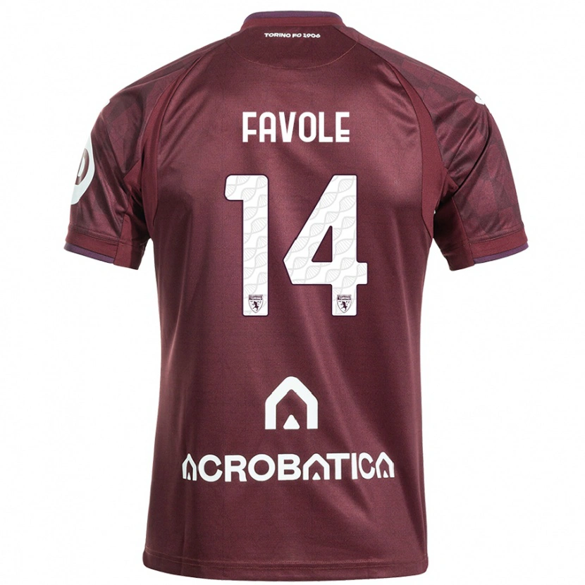 Danxen Homme Maillot Annalisa Favole #14 Bordeaux Blanc Tenues Domicile 2024/25 T-Shirt