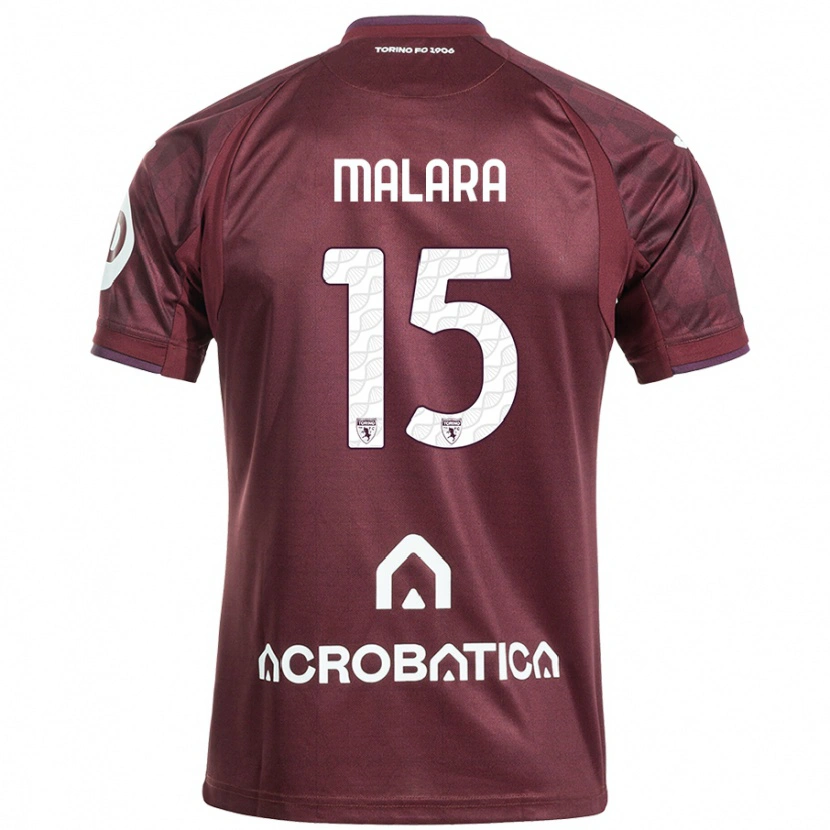 Danxen Homme Maillot Sara Malara #15 Bordeaux Blanc Tenues Domicile 2024/25 T-Shirt