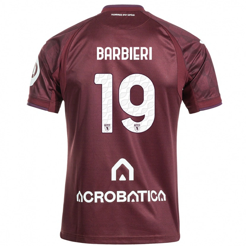 Danxen Homme Maillot Raffaella Barbieri #19 Bordeaux Blanc Tenues Domicile 2024/25 T-Shirt