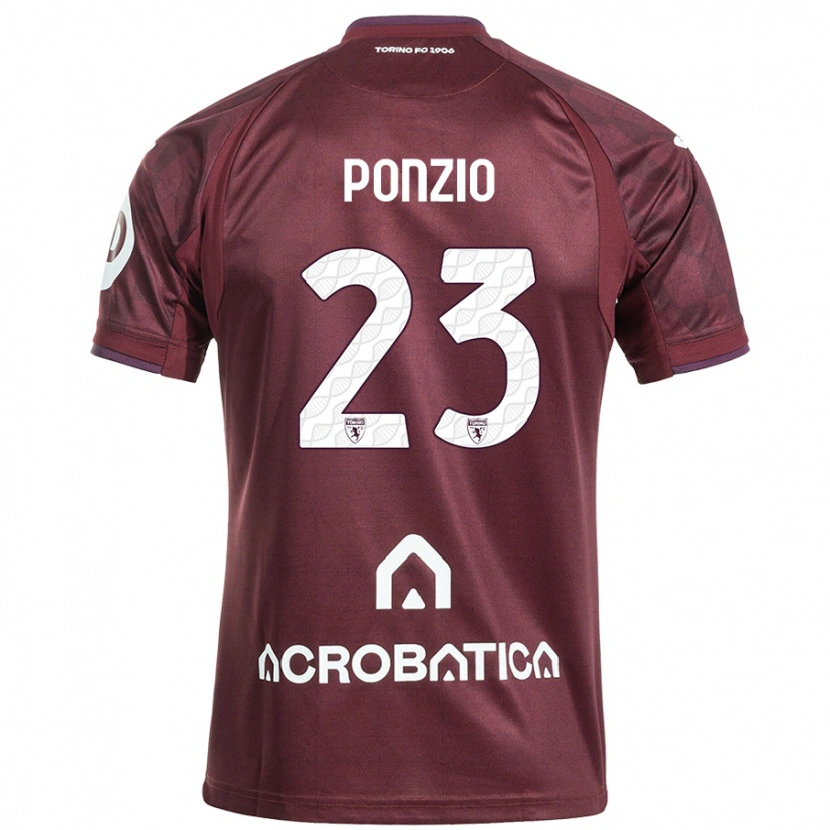 Danxen Homme Maillot Erika Ponzio #23 Bordeaux Blanc Tenues Domicile 2024/25 T-Shirt