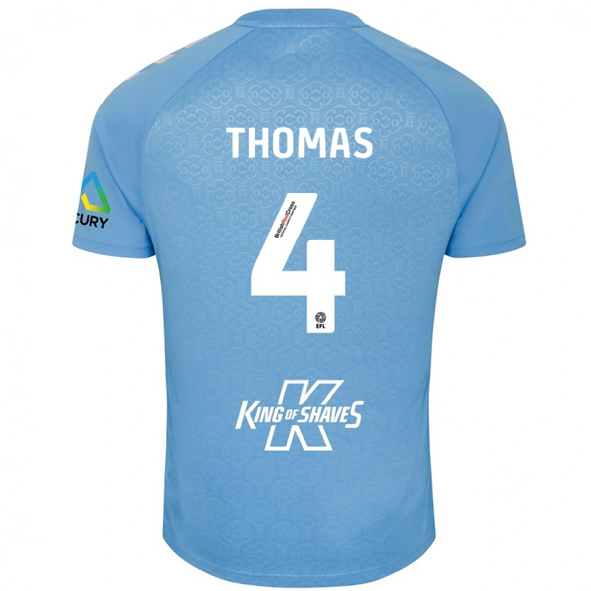 Danxen Homme Maillot Bobby Thomas #4 Bleu Blanc Tenues Domicile 2024/25 T-Shirt