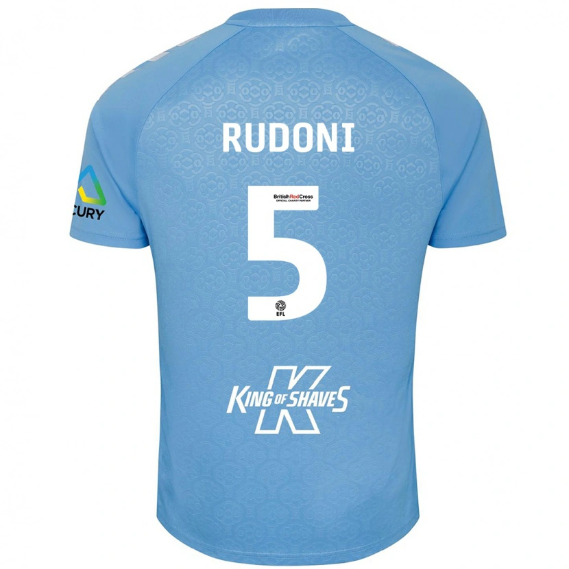 Danxen Homme Maillot Jack Rudoni #5 Bleu Blanc Tenues Domicile 2024/25 T-Shirt