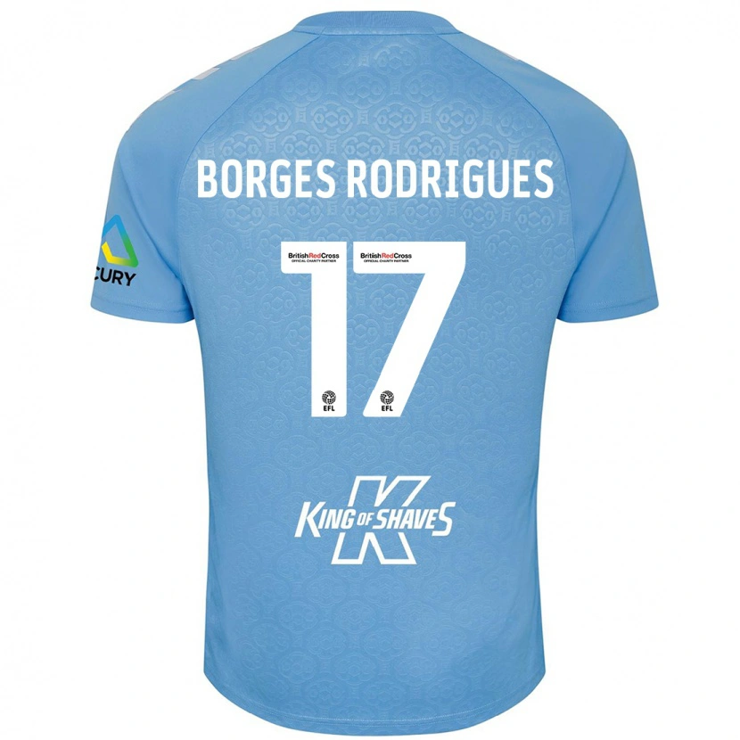 Danxen Homme Maillot Raphael Borges Rodrigues #17 Bleu Blanc Tenues Domicile 2024/25 T-Shirt