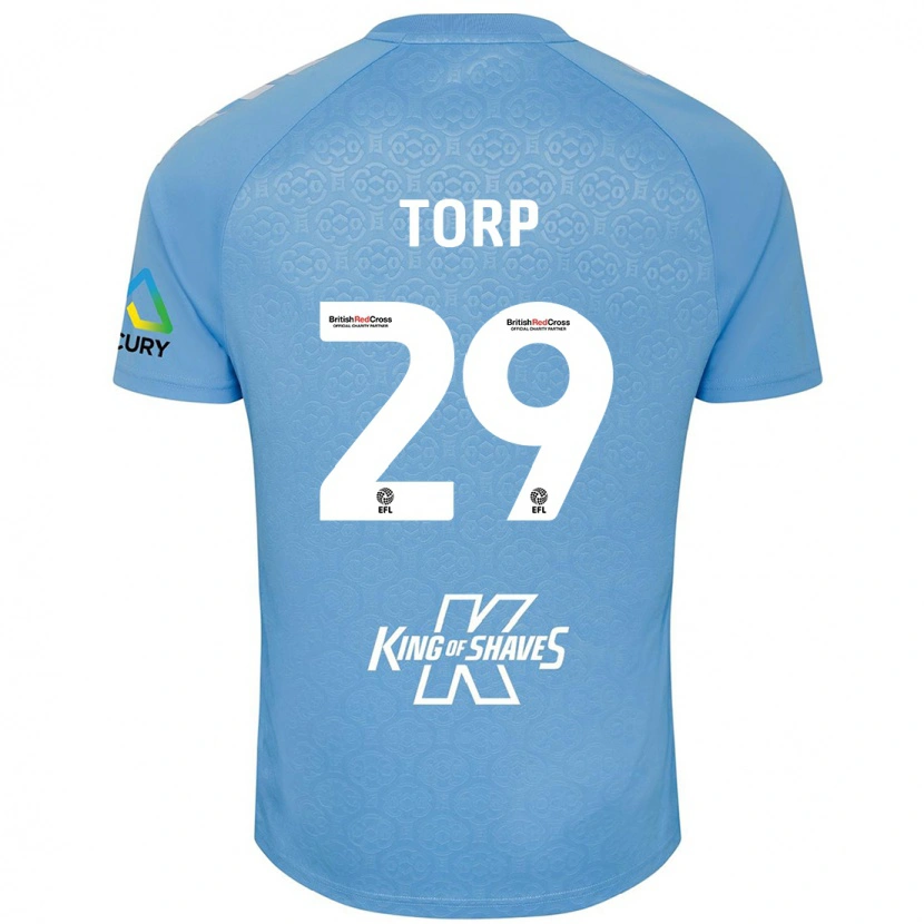 Danxen Homme Maillot Victor Torp #29 Bleu Blanc Tenues Domicile 2024/25 T-Shirt