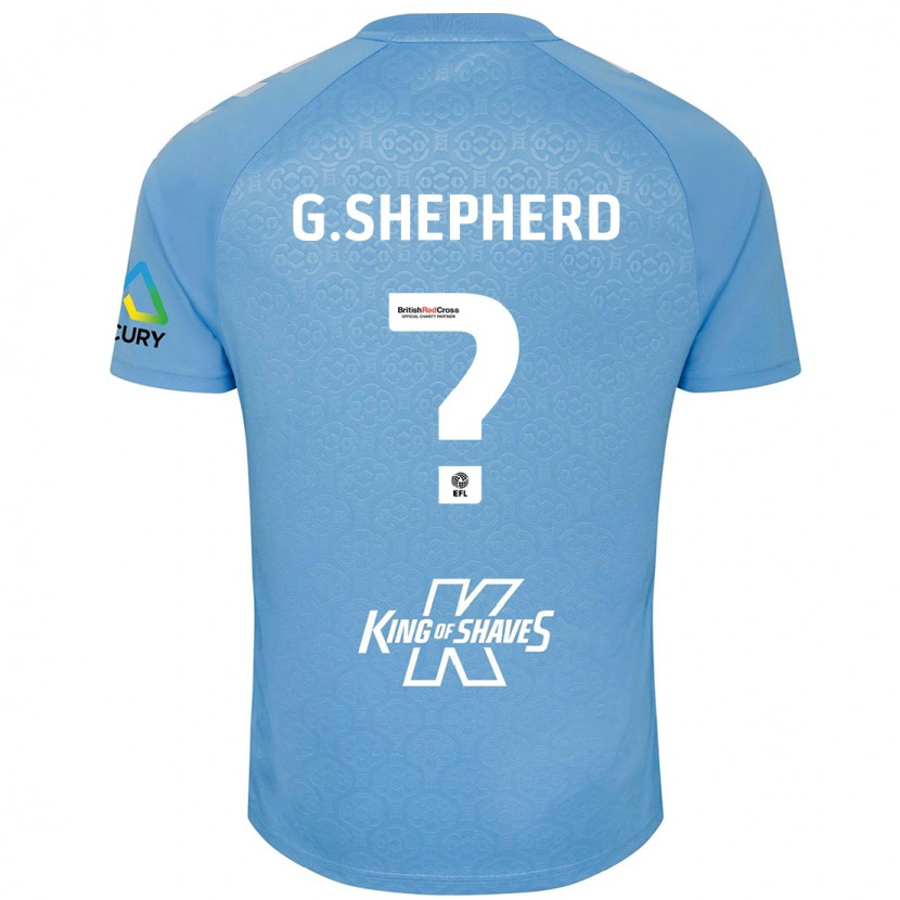 Danxen Homme Maillot George Shepherd #0 Bleu Blanc Tenues Domicile 2024/25 T-Shirt