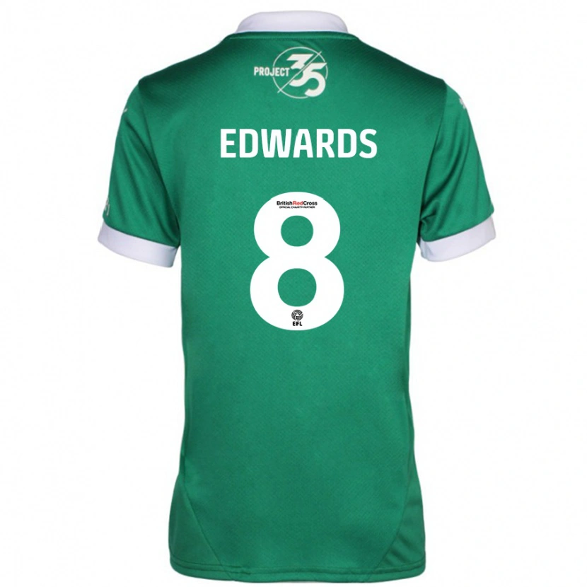 Danxen Homme Maillot Joe Edwards #8 Vert Blanc Tenues Domicile 2024/25 T-Shirt