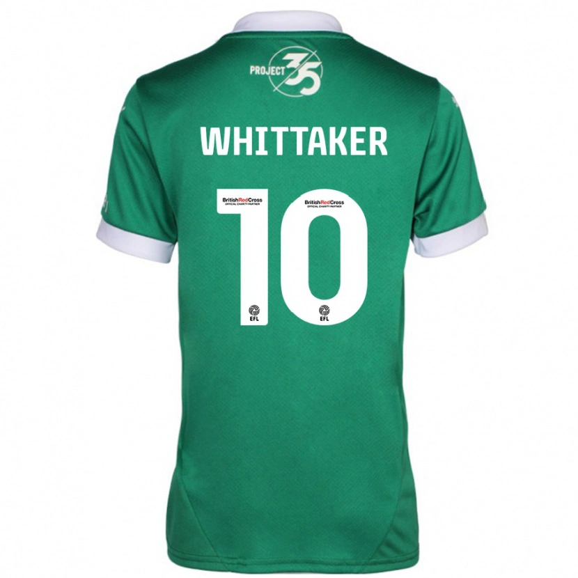 Danxen Homme Maillot Morgan Whittaker #10 Vert Blanc Tenues Domicile 2024/25 T-Shirt