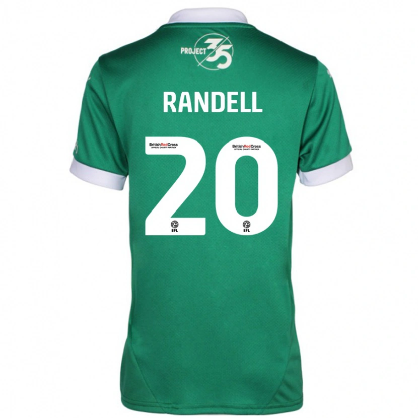 Danxen Homme Maillot Adam Randell #20 Vert Blanc Tenues Domicile 2024/25 T-Shirt