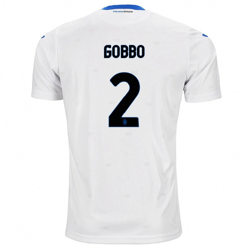 Danxen Homme Maillot Luca Gobbo #2 Blanc Tenues Extérieur 2024/25 T-Shirt