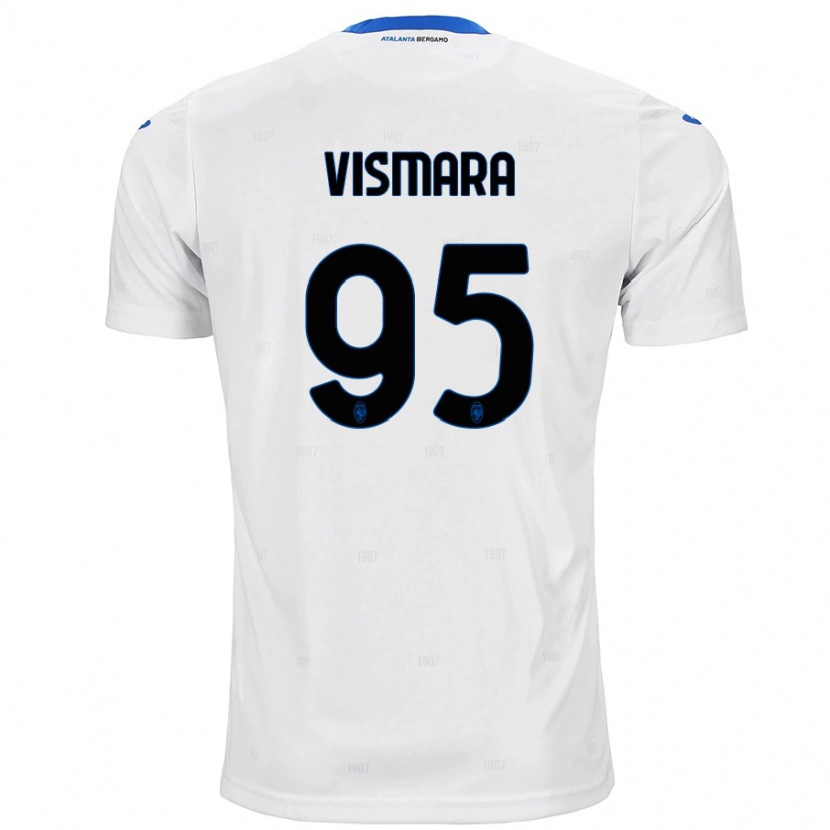 Danxen Homme Maillot Paolo Vismara #95 Blanc Tenues Extérieur 2024/25 T-Shirt
