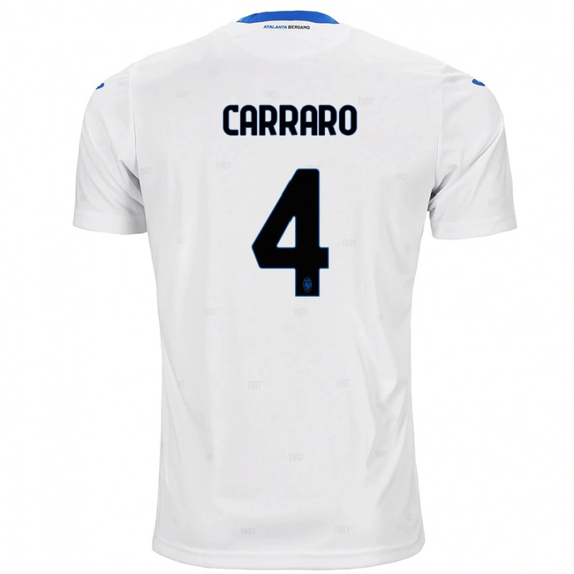 Danxen Homme Maillot Marco Carraro #4 Blanc Tenues Extérieur 2024/25 T-Shirt