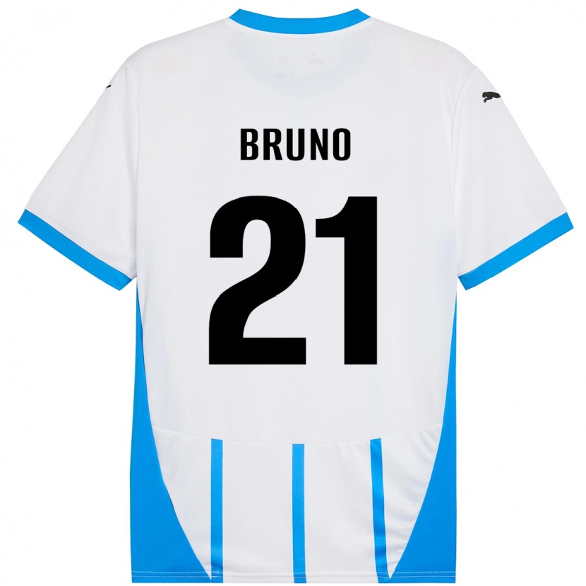 Danxen Homme Maillot Kevin Bruno #21 Blanc Bleu Tenues Extérieur 2024/25 T-Shirt