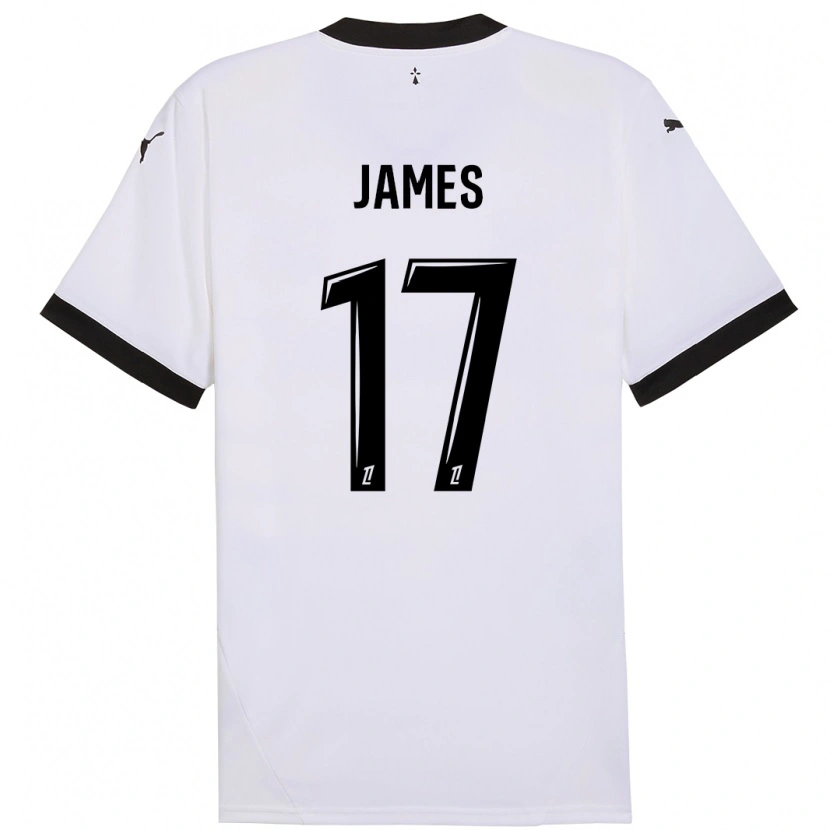 Danxen Homme Maillot Jordan James #17 Blanc Noir Tenues Extérieur 2024/25 T-Shirt