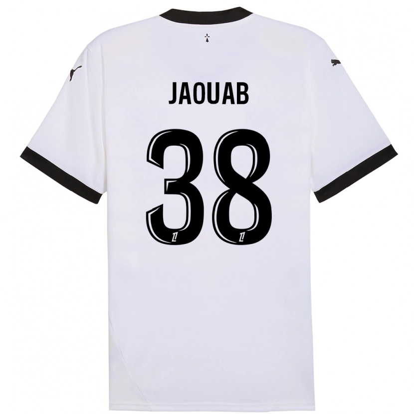 Danxen Homme Maillot Mohamed Jaouab #38 Blanc Noir Tenues Extérieur 2024/25 T-Shirt