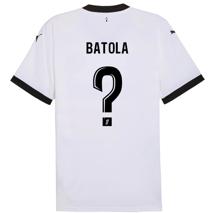 Danxen Homme Maillot Yann Batola #0 Blanc Noir Tenues Extérieur 2024/25 T-Shirt