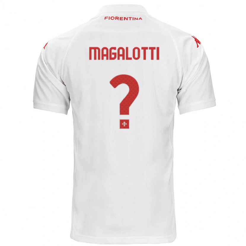 Danxen Homme Maillot Mattia Magalotti #0 Blanc Tenues Extérieur 2024/25 T-Shirt