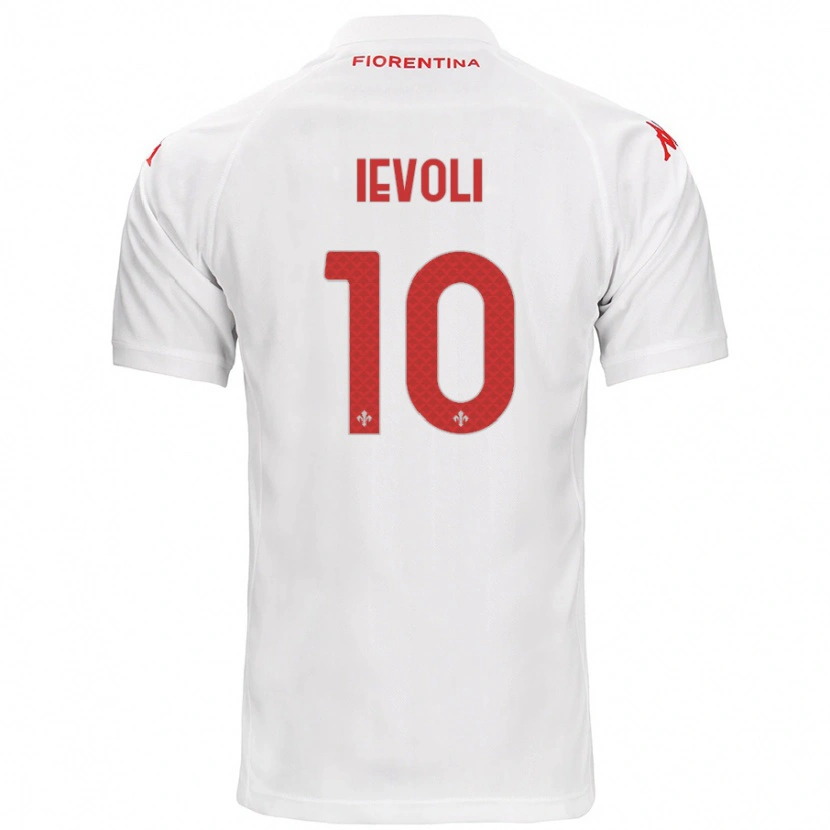 Danxen Homme Maillot Mattia Ievoli #10 Blanc Tenues Extérieur 2024/25 T-Shirt
