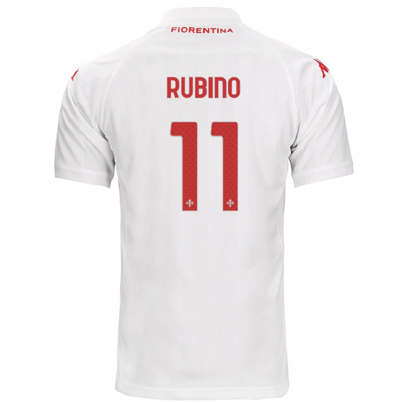 Danxen Homme Maillot Tommaso Rubino #11 Blanc Tenues Extérieur 2024/25 T-Shirt
