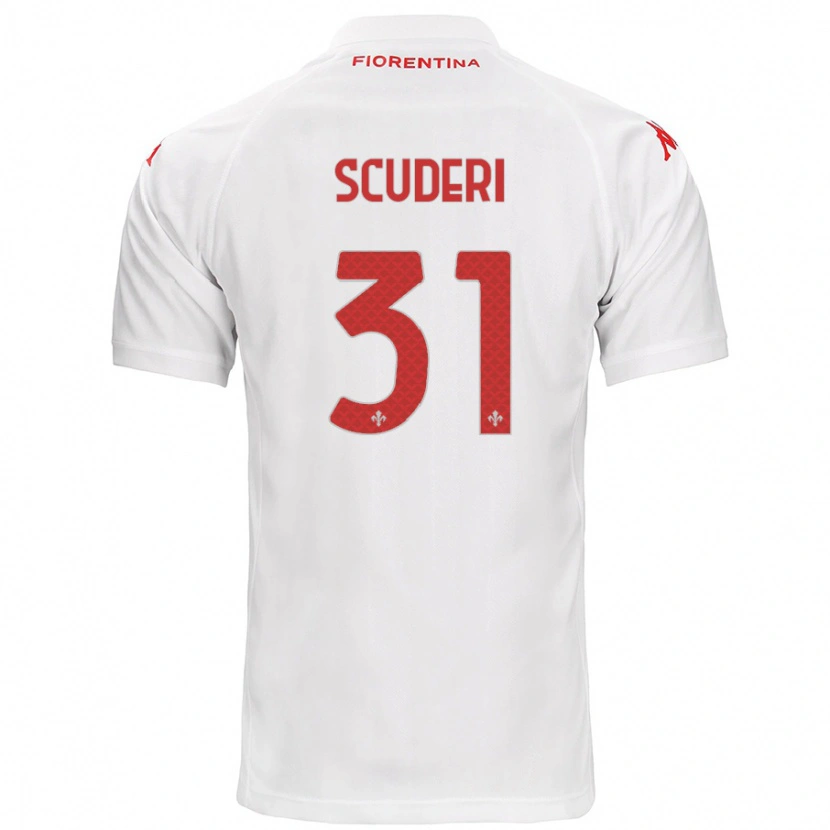 Danxen Homme Maillot Giulio Scuderi #31 Blanc Tenues Extérieur 2024/25 T-Shirt