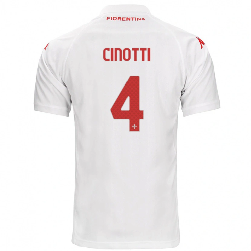 Danxen Homme Maillot Norma Cinotti #4 Blanc Tenues Extérieur 2024/25 T-Shirt