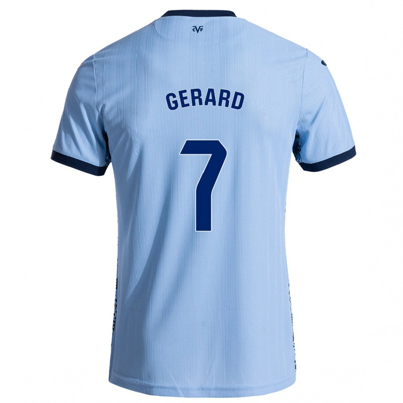 Danxen Homme Maillot Gerard Moreno #7 Bleu Ciel Tenues Extérieur 2024/25 T-Shirt