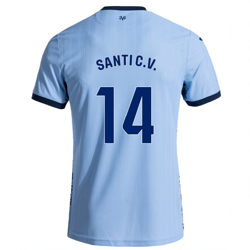 Danxen Homme Maillot Santi Comesaña #14 Bleu Ciel Tenues Extérieur 2024/25 T-Shirt