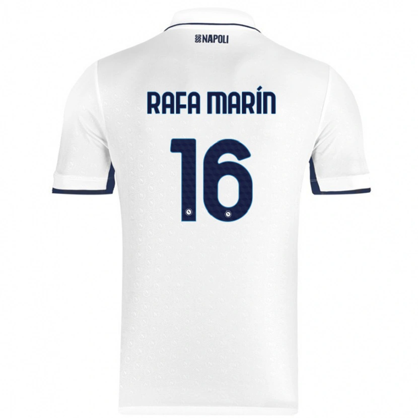 Danxen Homme Maillot Rafa Marín #16 Blanc Bleu Royal Tenues Extérieur 2024/25 T-Shirt