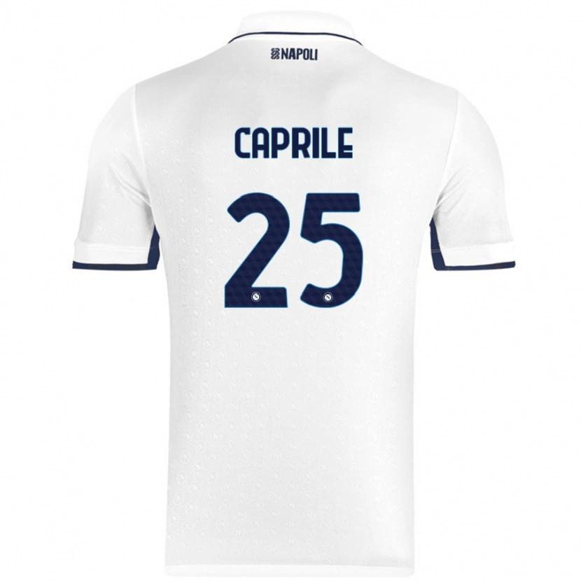 Danxen Homme Maillot Elia Caprile #25 Blanc Bleu Royal Tenues Extérieur 2024/25 T-Shirt